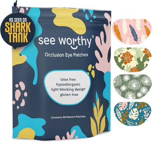 Vista 8 de Parche adhesivo para niños y adultos, como se ve en Shark Tank, transpirable, cómodo parche floral para ojos perezosos, parches médicos