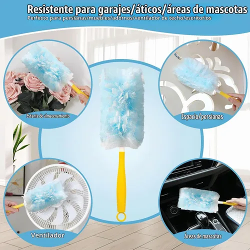 Vista 6 de 50 repuestos de plumero resistentes de 360° compatibles con Swiffer, más grandes, repuestos de plumeros electrostáticos desechables extra gruesos