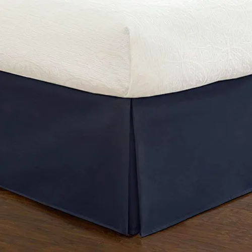 Vista 18 de Rodapié de popelina a medida para cama de Fresh Ideas, 14 pulgadas Azul marino