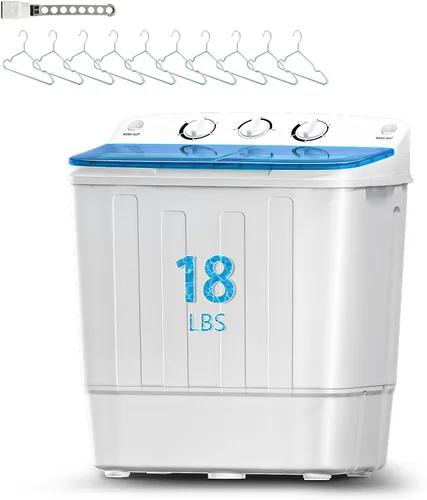 Vista 11 de Lavadora portátil de 17 libras, lavadora automática completa de 2.2 pies cúbicos Compact Laundry Machine with 10 Wash Programs, Washer and Spinner