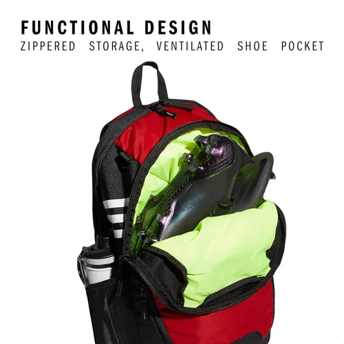 Vista 3 de adidas Stadium 4 Soccer Backpack – Team Sports Bag with Ball Pocket, 36L Rojo poder/3.0