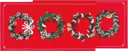 Vista 9 de Now Designs Camino de mesa navideño Amaryllis - Decoración festiva