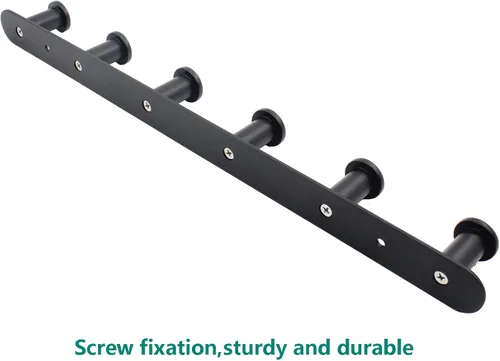 Vista 5 de Perchero de pared de acero inoxidable, resistente para colgar en la entrada, estante multiusos con 6 ganchos para dormitorio, baño, pasillo, garaje