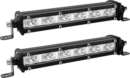 Vista 9 de Barra de luz LED verde de una sola fila de 7 pulgadas, 18 W, luces antiniebla, luces antiniebla de conducción de trabajo, 12 V, 24 V, ultrafina