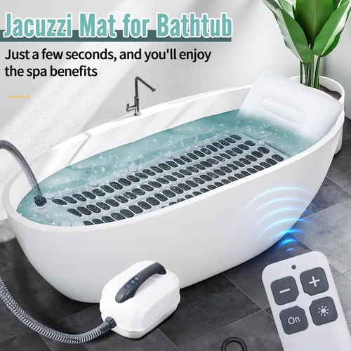 Vista 2 de Bañera de burbujas mejorada 2.0, alfombra de baño de burbujas - alfombra de baño de bañera portátil - alfombra de masaje de burbujas eléctrica