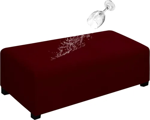 Vista 20 de Easy-Going Funda para Otomán Elástica 100% Doble Impermeable Rectangular Plegable Taburete de Almacenamiento Protector de Muebles Funda Suave