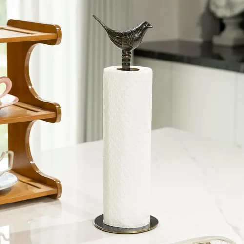 Vista 2 de 1 Lujoso Soporte para Toallas de Papel de Latón para Encimera (Negro)