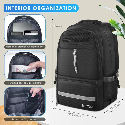 Vista 5 de BROTOU Mochila de fútbol Bolsa deportiva con soporte para pelotas y compartimento para zapatos para fútbol, baloncesto, voleibol, rugby