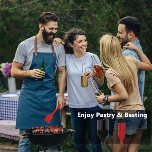 Vista 7 de Hhyn Juego de Cepillos de Silicona para Repostería 2 Piezas Resistente al Calor para Esparcir Aceite, Mantequilla, Salsa para Barbacoa, Parrilla