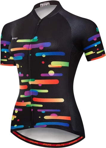Vista 82 de Camiseta de ciclismo para mujer, manga corta y pantalones cortos de ciclismo acolchados para verano