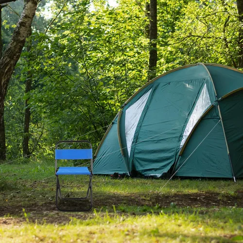 Vista 7 de STOBAZA Silla de camping pequeña y plegable ligera, portátil, para exteriores, diseño ergonómico, fácil almacenamiento y transporte para pesca