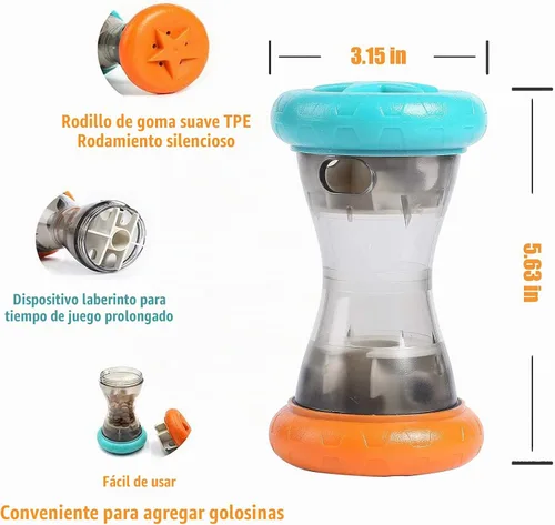 Vista 2 de Aelflane Rompecabezas de dispensación de golosinas, juguete interactivo para perros, juguete de enriquecimiento para perros para mantenerlos