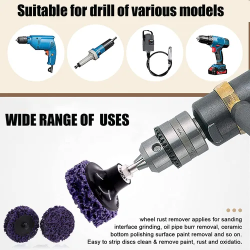 Vista 3 de 11 piezas de discos de tira de cambio rápido de 2" fáciles para amoladora angular, accesorios para tiras de pintura, rueda de eliminación de óxido