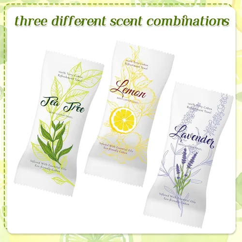Vista 3 de VitalCozy 240 toallas de algodón húmedo, toallas húmedas envueltas individualmente, toalla facial desechable de 8.6 x 8.6 pulgadas, toallitas