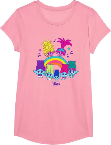 Vista 44 de Camiseta DreamWorks Trolls Band Together BroZone Poppy Viva Rainbow Negro