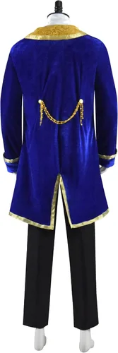 Vista 3 de Disfraz de La Bestia para hombres y niños, chaqueta para cosplay de Dan Stevens, uniforme para Halloween (talla S, mujer)