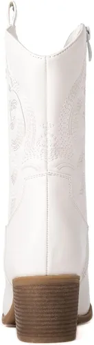 Vista 5 de GLOBALWIN Women's Mid Calf The Western Cowgirl Boots Fashion Cowboy Boots For Women Chunky Low Heel