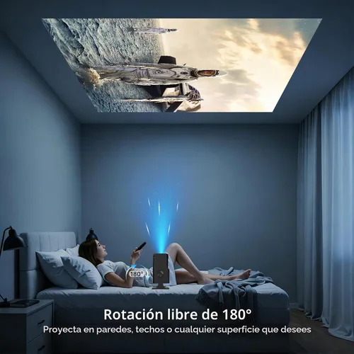 Vista 5 de Mini proyector Native 1080P con WiFi y Bluetooth, proyector portátil