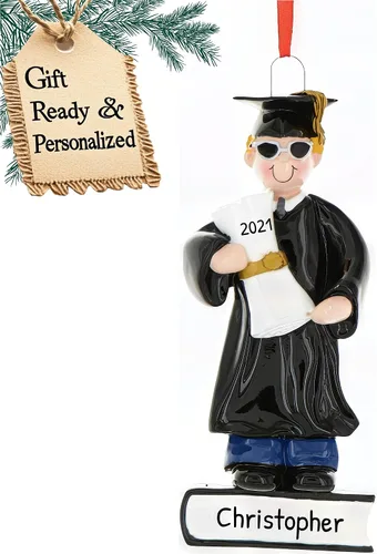 Vista 9 de Adornos de graduación personalizados para la clase de 2025, adornos de árbol personalizados para 2025, regalos de graduación personalizados