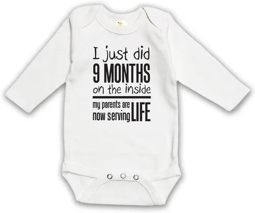 Vista 3 de I Just Did 9 Months On the Inside - My Parents Are Now Serving Life Funny Baby Long Sleeve Bodysuit