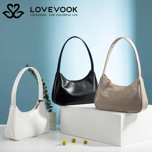 Vista 9 de LOVEVOOK Bolso de hombro para mujer, monedero pequeño con patrón de cocodrilo, bolso de mano de cuero vegano pequeño monedero lindo mini bolso