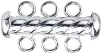 Vista 2 de Blanco Triple Strand Collar De Perlas Cultivadas De Agua Dulce, 181920" longitudCalidad AAAA