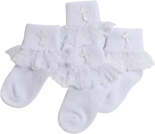 Vista 8 de Booulfi Baby Boy Shoes Baptism Christening Shoes and Socks Set 0-18 M Newborn Wihte Shoes for Infant
