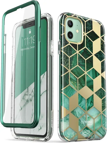 Vista 8 de i-Blason Cosmo Series - Funda para iPhone 11 (versión 2019), funda protectora delgada de cuerpo completo con protector de pantalla integrado Mármol