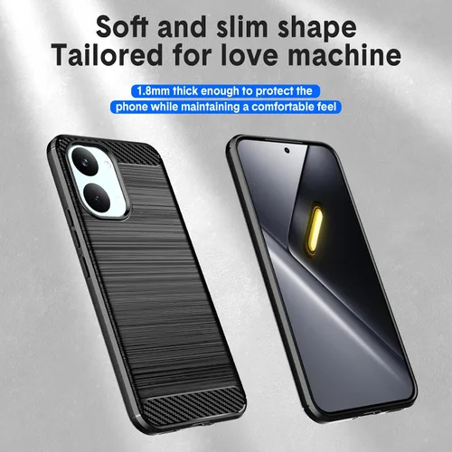 Vista 6 de Funda diseñada para Xiaomi Poco X8 Pro Max, TPU flexible [textura cepillada] [antideslizante] protección militar a prueba de golpes, funda delgada