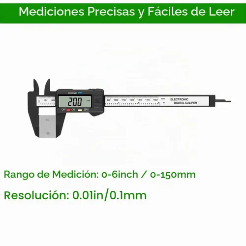 Vista 5 de HDLNKAK Calibre digital, herramienta de medición de calibradores de 0-6