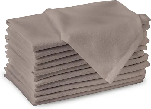 Vista 17 de Encasa XO Juego de 12 servilletas de tela de cóctel Servilletas de mesa de algodón puro Tamaño (9 x 9 pulgadas) B gris sólido Lavable a