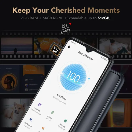 Vista 8 de TCL 30XL 2022 Teléfono celular desbloqueado, pantalla amplia de 6.82 pulgadas, batería de 5000 mAh, teléfono inteligente Android 12, cámara