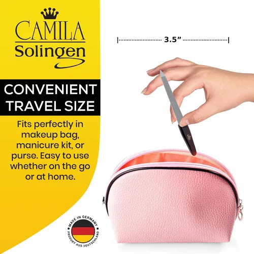 Vista 3 de CS16 Lima de uñas de metal zafiro para uñas naturales de uñas y pies, 3.5 pulgadas, doble cara gruesa y fina para manicura y pedicura