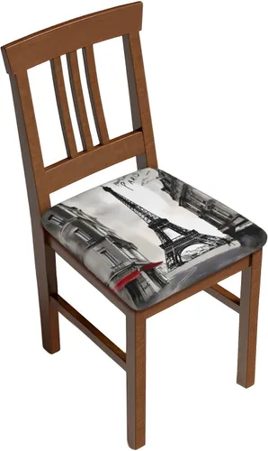 Vista 12 de Juego de 6 fundas de asiento extraíbles para sillas de comedor, de madera americana, elásticas, para bodas, fiestas, fundas de cojín, protector