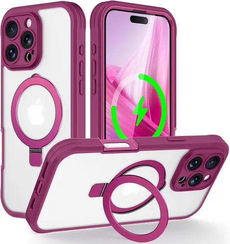 Vista 24 de Dteck Funda para iPhone 16 de 6.1 pulgadas 2024, funda de piel sintética con cierre de botón magnético, ranuras para tarjetas de crédito, función