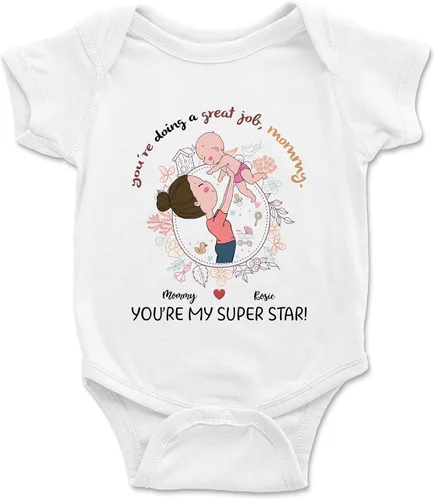 Vista 11 de Gossby Mameluco personalizado para bebé – Body personalizado para bebé niño, niña con diseño, nombre – Regalo para recién nacido, nueva mamá – 0-24