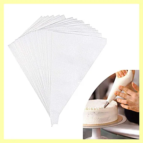 Vista 5 de Juego de 100 bolsas de pastelería desechables para decoración de tartas, bolsa de pastelería gruesa para decoración de pasteles, bolsas