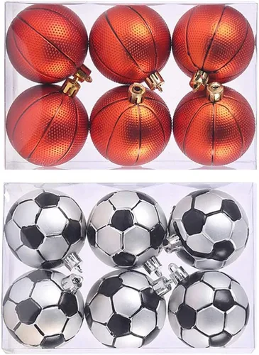 Vista 4 de 12 piezas de suministros de fiesta de fútbol pelota de fútbol rugby adornos colgantes decoraciones de bolas temáticas de deportes decoraciones