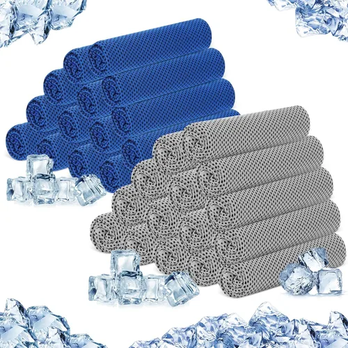 Vista 25 de Hosuly Paquete de 30 Toallas Refrescantes, 40"x12" Hielo Transpirables Suaves Frías Paño de Sudor Microfibra Paños de Entrenamiento para Gimnasio
