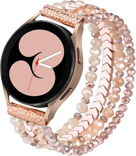 Vista 18 de VISOOM Pulsera de cuentas boho compatible con Samsung Galaxy Watch 8/7/6/5/4 de 40/44mm/Active 2 Watch 4 Classic de 42mm para mujer, pulsera