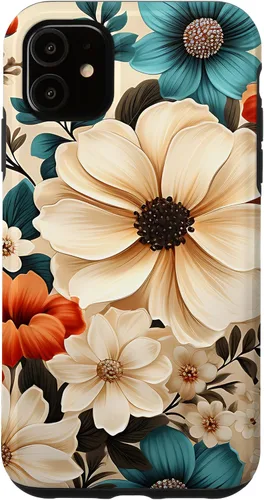 Vista 5 de Funda para iPhone 14 Mixed Flower Bouquet Floral Pattern Wildflowers