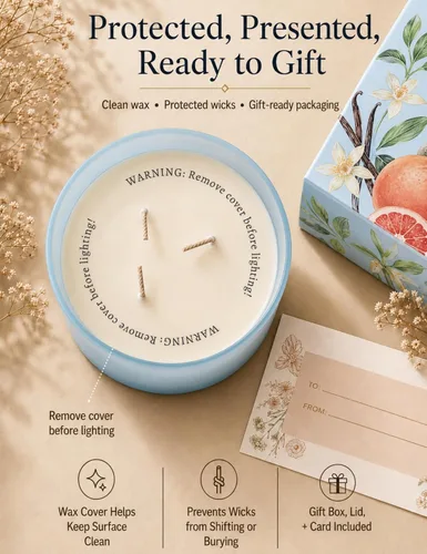 Vista 5 de Vela de soja de 3 mechas de vainilla de pomelo Vela perfumada grande de 15.8 onzas para el hogar Vela de aromaterapia altamente perfumada