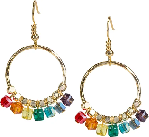 Vista 3 de Aretes de protección curativa de equilibrio de chakras bohemios hechos a mano para mujer, Zinc, Piedra auténtica