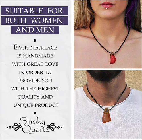 Vista 4 de Pendant Chakra Necklace with Genuine Healing Crystal Stone, Crystals Jewelry for Women and Men, Girls, Boys, Handmade with Love, Spiritual Gifts for