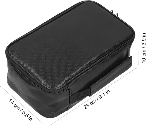 Vista 2 de Zerodis Caja de archivos ignífuga con cerradura, caja de almacenamiento de archivos, caja de archivos portátil, gabinete de archivos para oficina