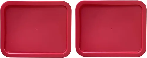 Vista 4 de Tapas de repuesto para recipientes de vidrio Pyrex para almacenamiento de alimentos de 3 tazas, (7.75 x 5.75 pulgadas), tapas rectangulares de Azul