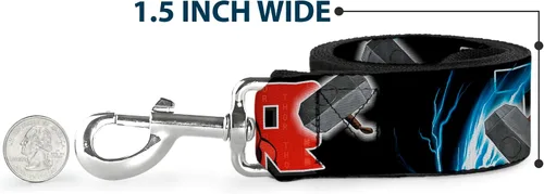 Vista 6 de Buckle-Down Correa para mascotas - THOR Poses/Martillo - 6 pies de largo - 1" de ancho