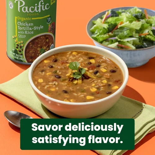 Vista 6 de Pacific Foods Sopa orgánica de tortilla de pollo, lata de 16.3 oz