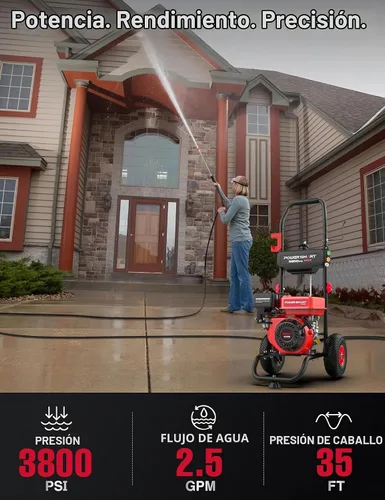 Vista 2 de Lavadora a presión de gas PowerSmart, 3800 PSI y 2.5 GPM para limpieza