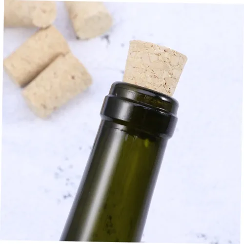 Vista 2 de Elegantes tapones de madera para botellas de vino, 10 unidades, tapones de corcho natural para vino Beige Straight Cork Design, Maintains Natural